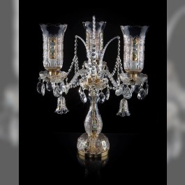 3-bulb Luxury cut crystal table lamp