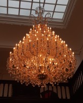 Regulation of light intensity from a large chandelier using a light dimmer 1