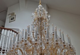 Long glass chandelier candles typical of the Louis XVI period
