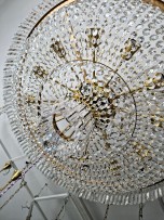 Detail of contemporary hotel chandeliers