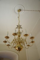 10-arm Dutch chandelier made of shiny brass