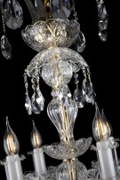 The central part of the chandelier is made of hand-blown glass