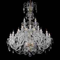 The same 31 arm chandelier with crystal almonds