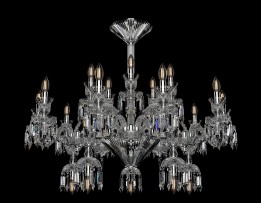 Luxury 20-arm baccarat chandelier with deep cut - silver metal
