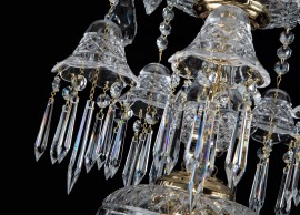 Cut crystal bells on a chandelier