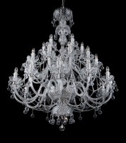 Large massive crystal chandelier with cut balls