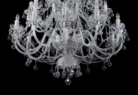 The lower part of the chandelier with cut crystal balls